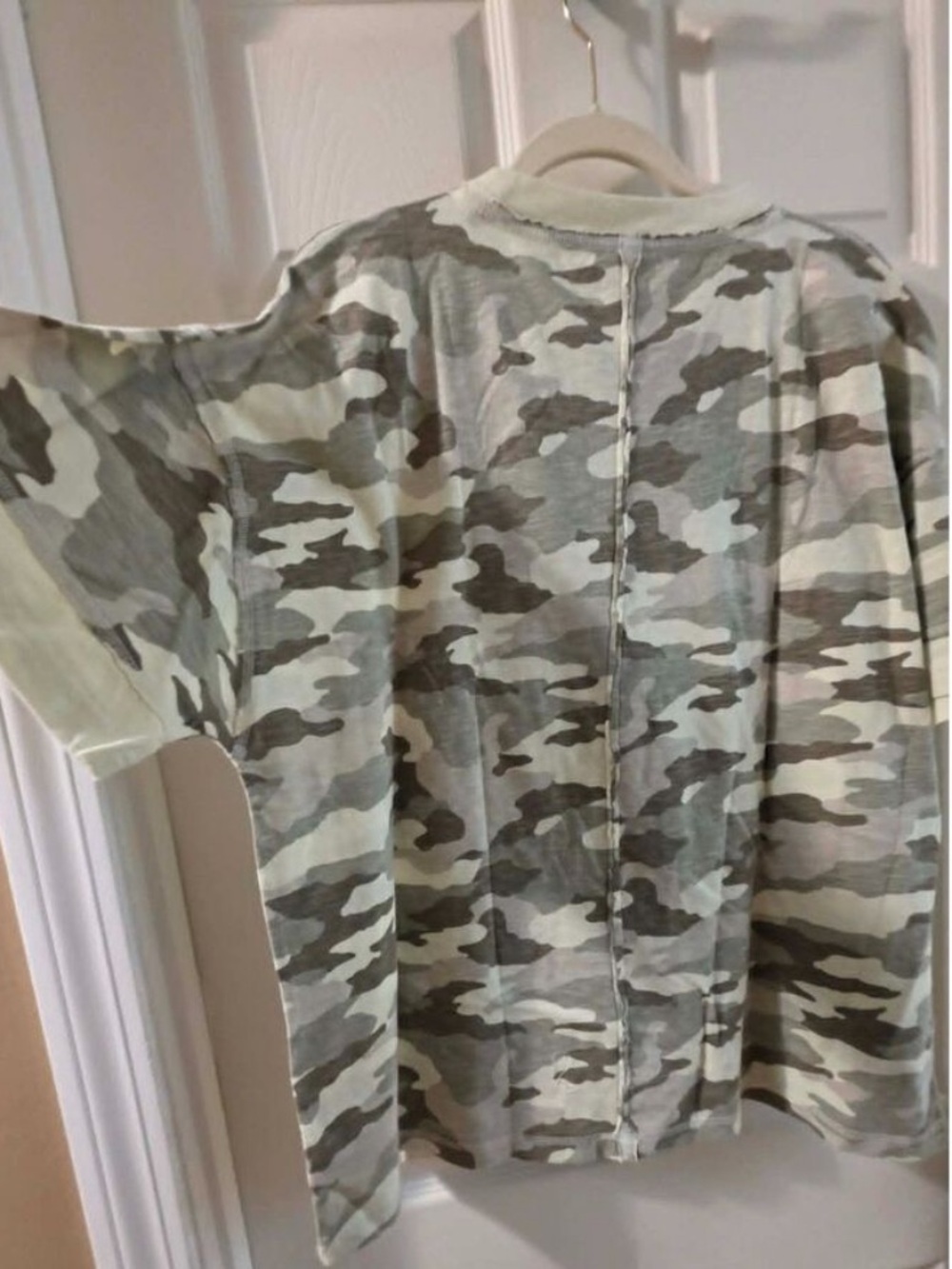 Aerie Oversized Crew Neck  Camo Tee - Green, Cream, Tan